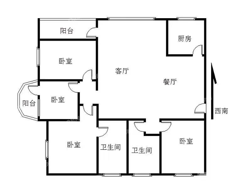 2.公寓直租 11号线精装大单间 采光强通风好 家私齐全 直接拎包入住-户型图